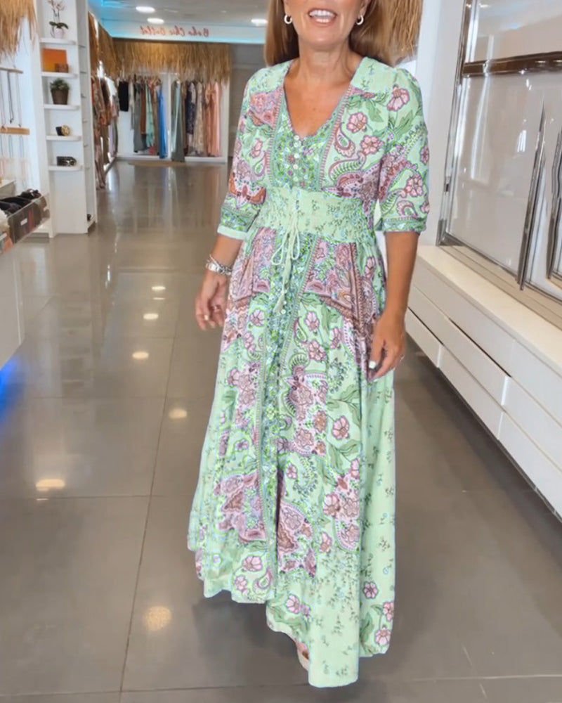 BEAUMONT NICE | MAXI ROBE IMPRIMÉE POUR FEMMES
