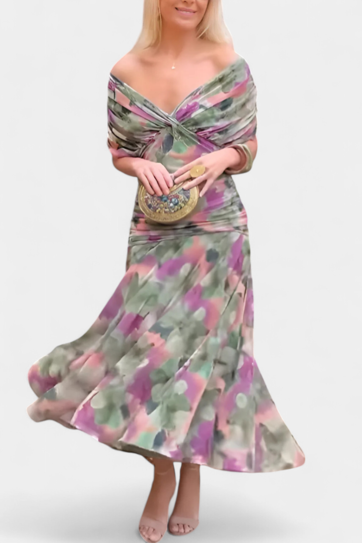 BEAUMONT NICE | CHIC ROBE MAXI À COL EN V POUR FEMMES