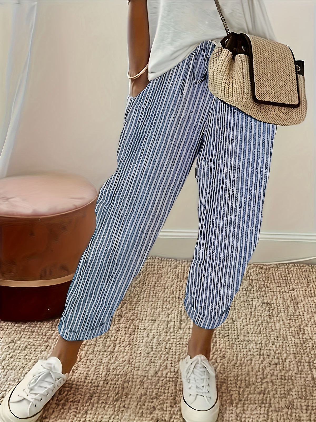 BEAUMONT NICE | PANTALONS LARGES À RAYURES POUR FEMMES