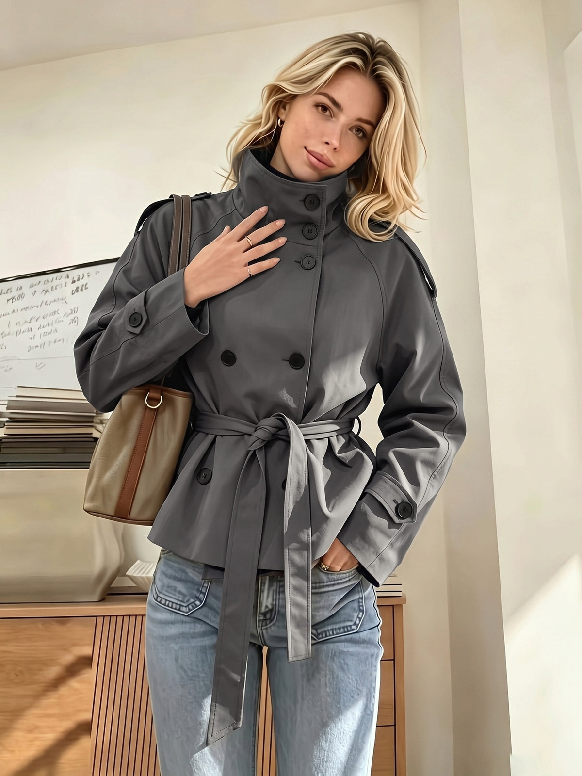 BEAUMONT NICE | TRENCH-COAT COURT CEINTURÉE POUR FEMMES