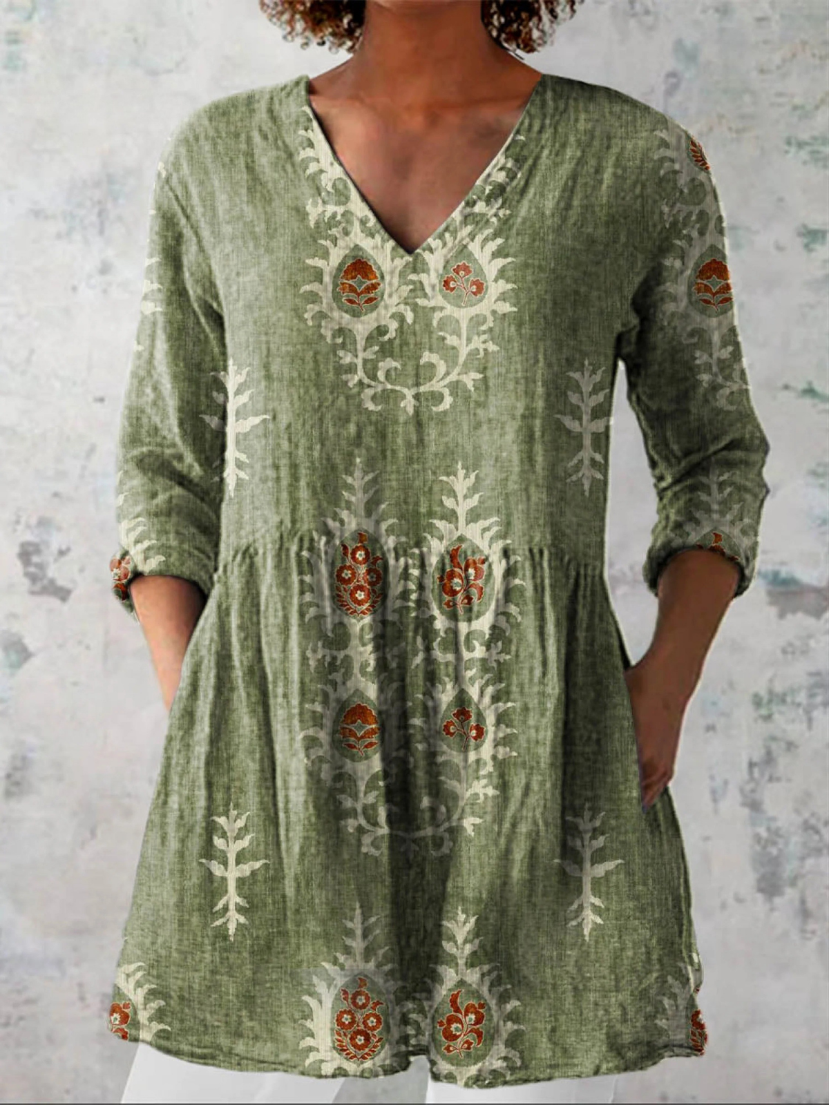 BEAUMONT NICE | BLOUSE LONGUE À COL EN V POUR FEMMES