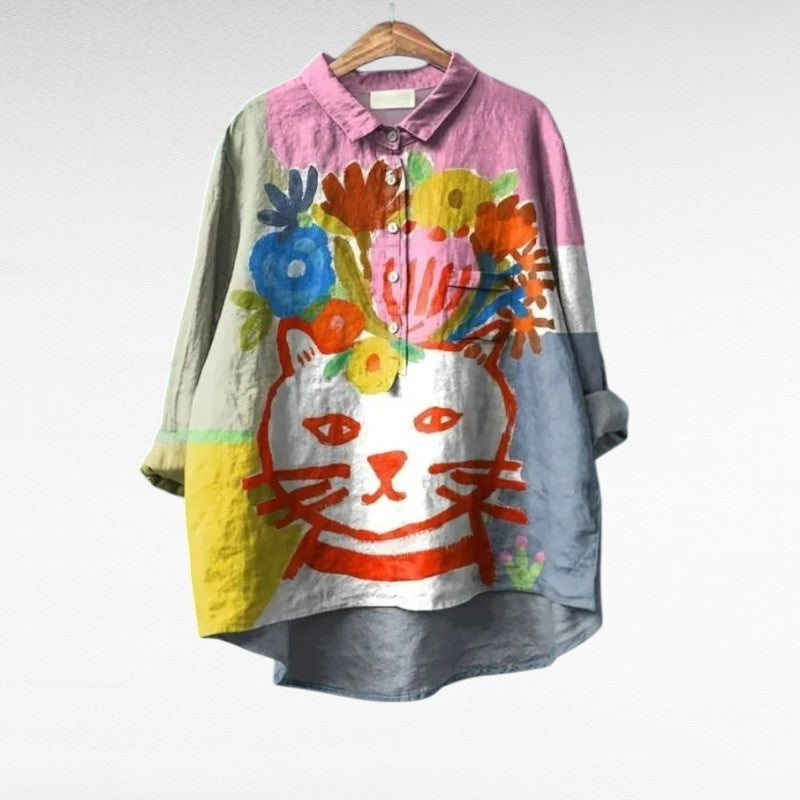 BEAUMONT NICE | BLOUSE CHAT ARTISTIQUE POUR FEMMES