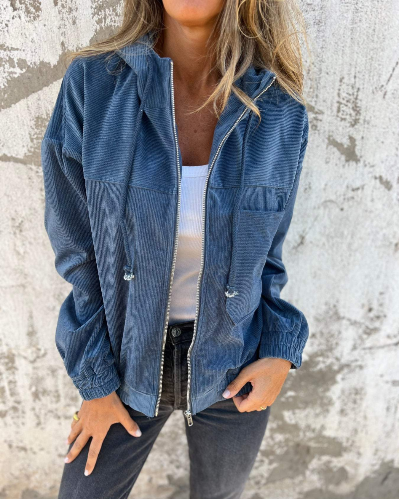 BEAUMONT NICE | VESTE À CAPUCHE EN VELOURS CÔTELÉ POUR FEMME
