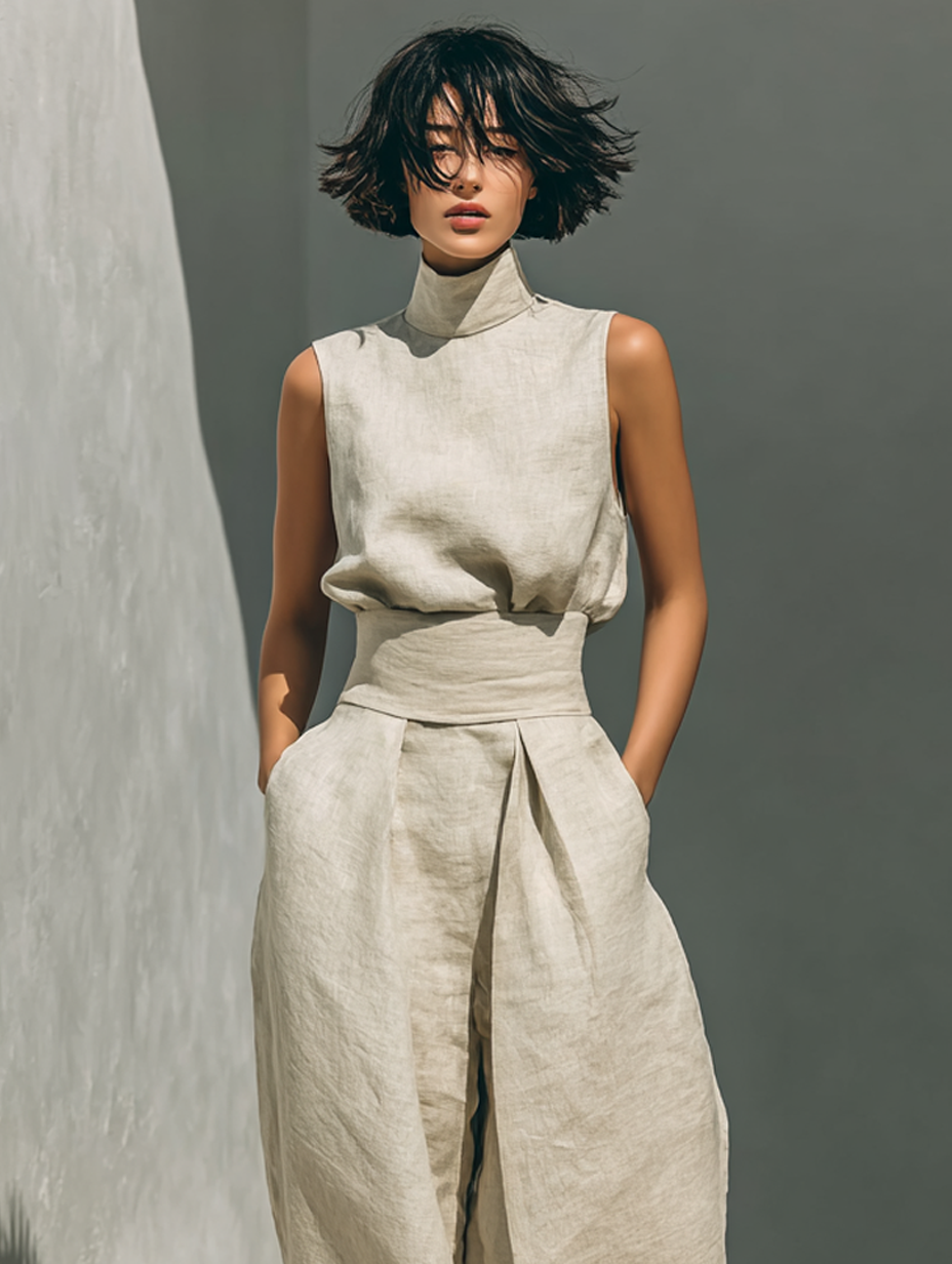 BEAUMONT NICE | ENSEMBLE PANTALON LARGE EN COTON POUR FEMME