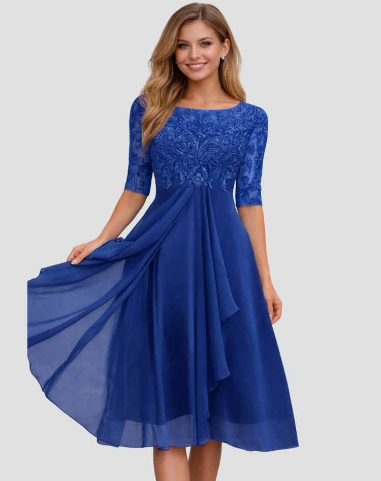 BEAUMONT NICE | ROBE MIDI EN TULLE À DENTELLE POUR FEMMES