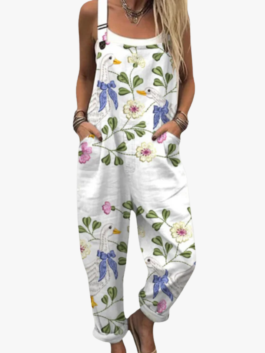 BEAUMONT NICE | SALOPETTE FLEURS OISEAUX POUR FEMMES