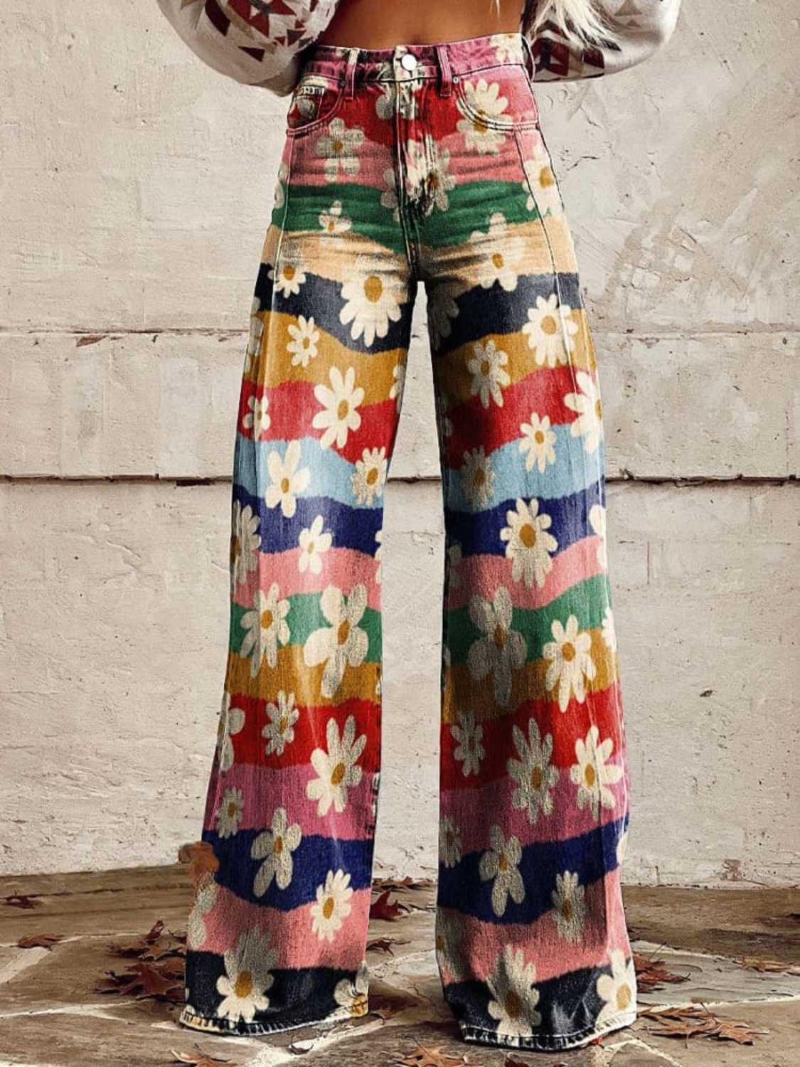 BEAUMONT NICE | PANTALON FLORAL RÉTRO POUR FEMMES