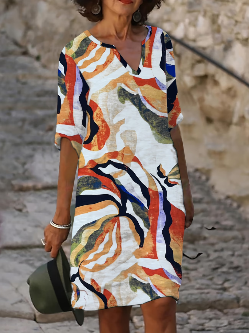 BEAUMONT NICE | ROBE IMPRIMÉE ABSTRAITE POUR FEMMES