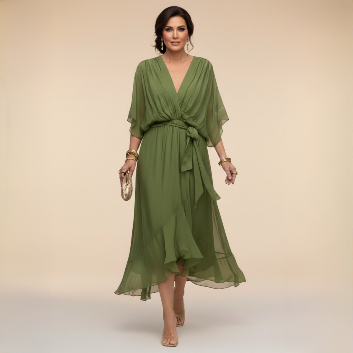 BEAUMONT NICE | ROBE FLUIDE EN CHIFFON POUR FEMMES