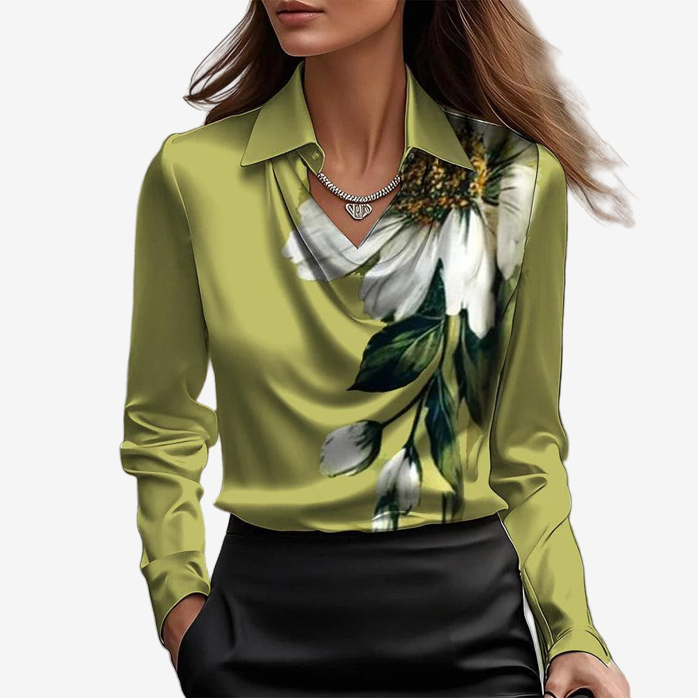 BEAUMONT NICE | BLOUSE DRAPÉE COL COWL POUR FEMMES