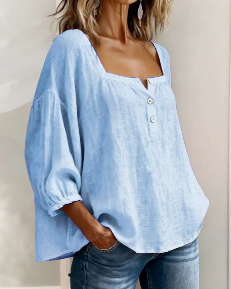 BEAUMONT NICE | BLOUSE À COL CARRE POUR FEMMES