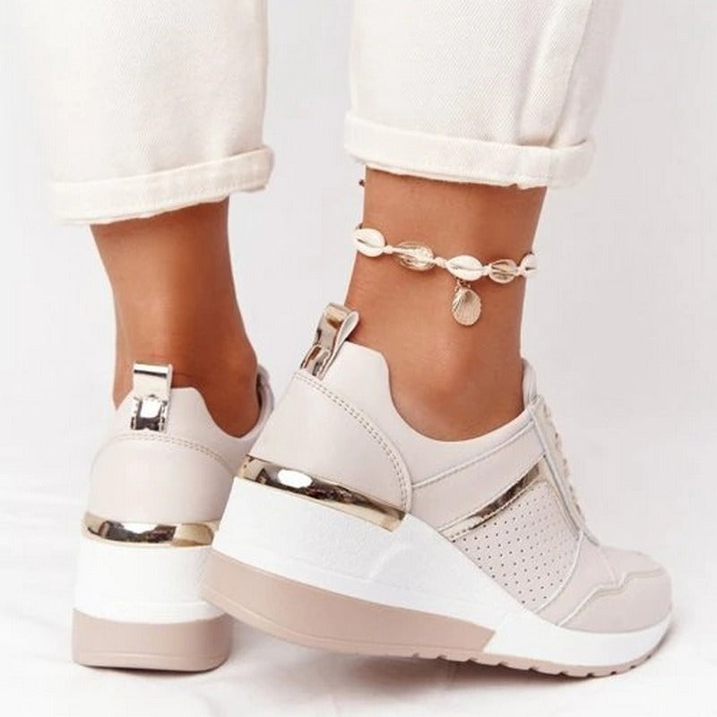 BEAUMONT NICE | BASKETS PERFORÉES À TALON COMPENSÉ POUR FEMMES