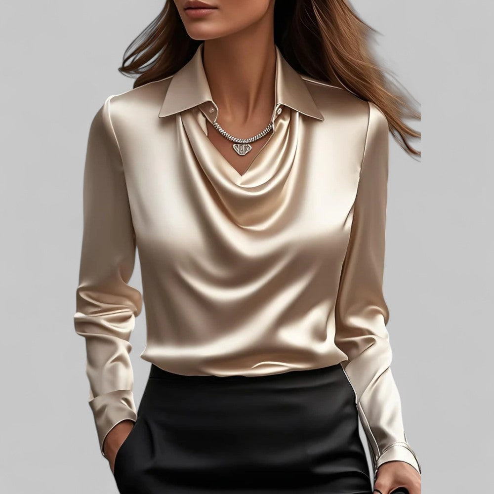 BEAUMONT NICE | BLOUSE EN SATIN DRAPÉE POUR FEMMES