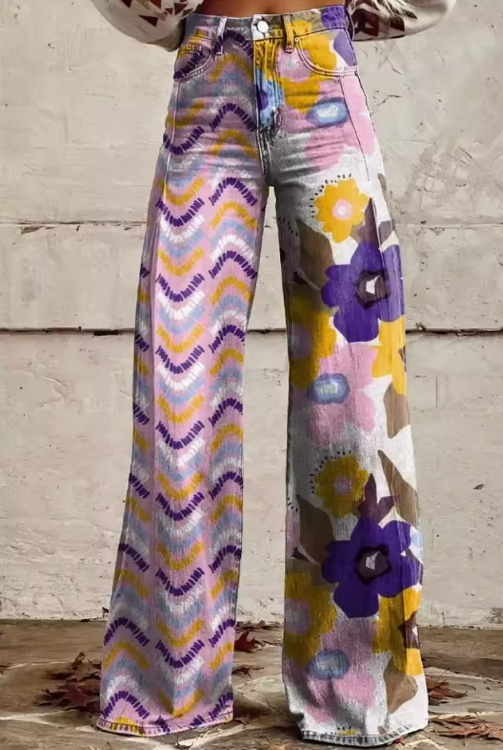 BEAUMONT NICE | PANTALON BOHO FLORAL POUR FEMMES