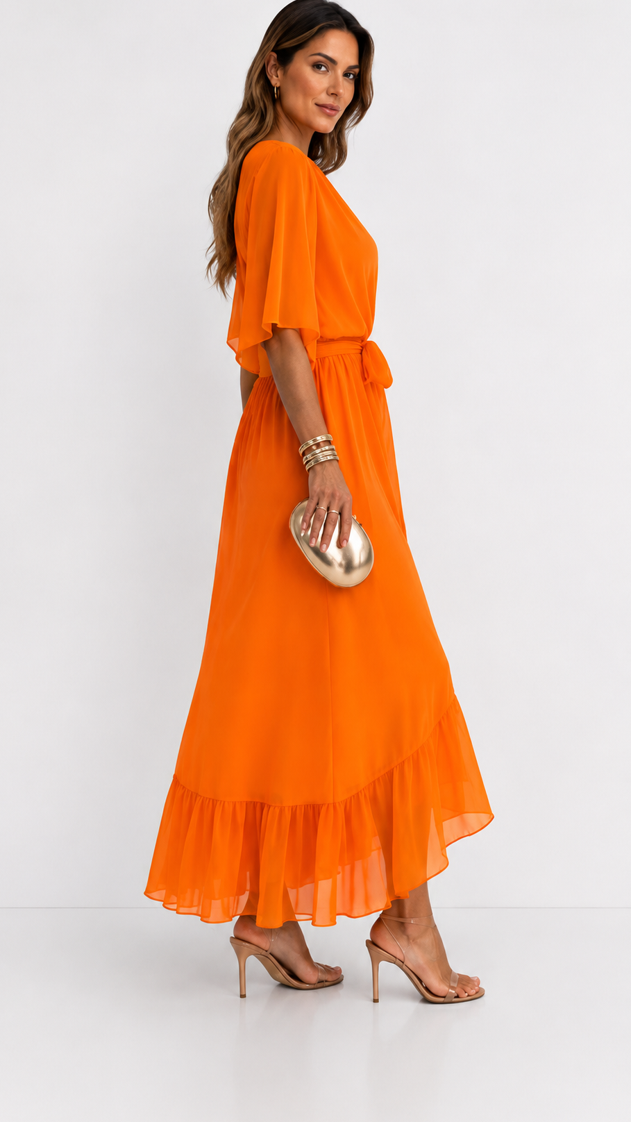 BEAUMONT NICE | ROBE EN CHIFFON À ENVELOPPER POUR FEMMES
