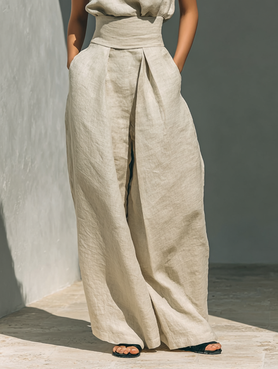 BEAUMONT NICE | ENSEMBLE PANTALON LARGE EN COTON POUR FEMME