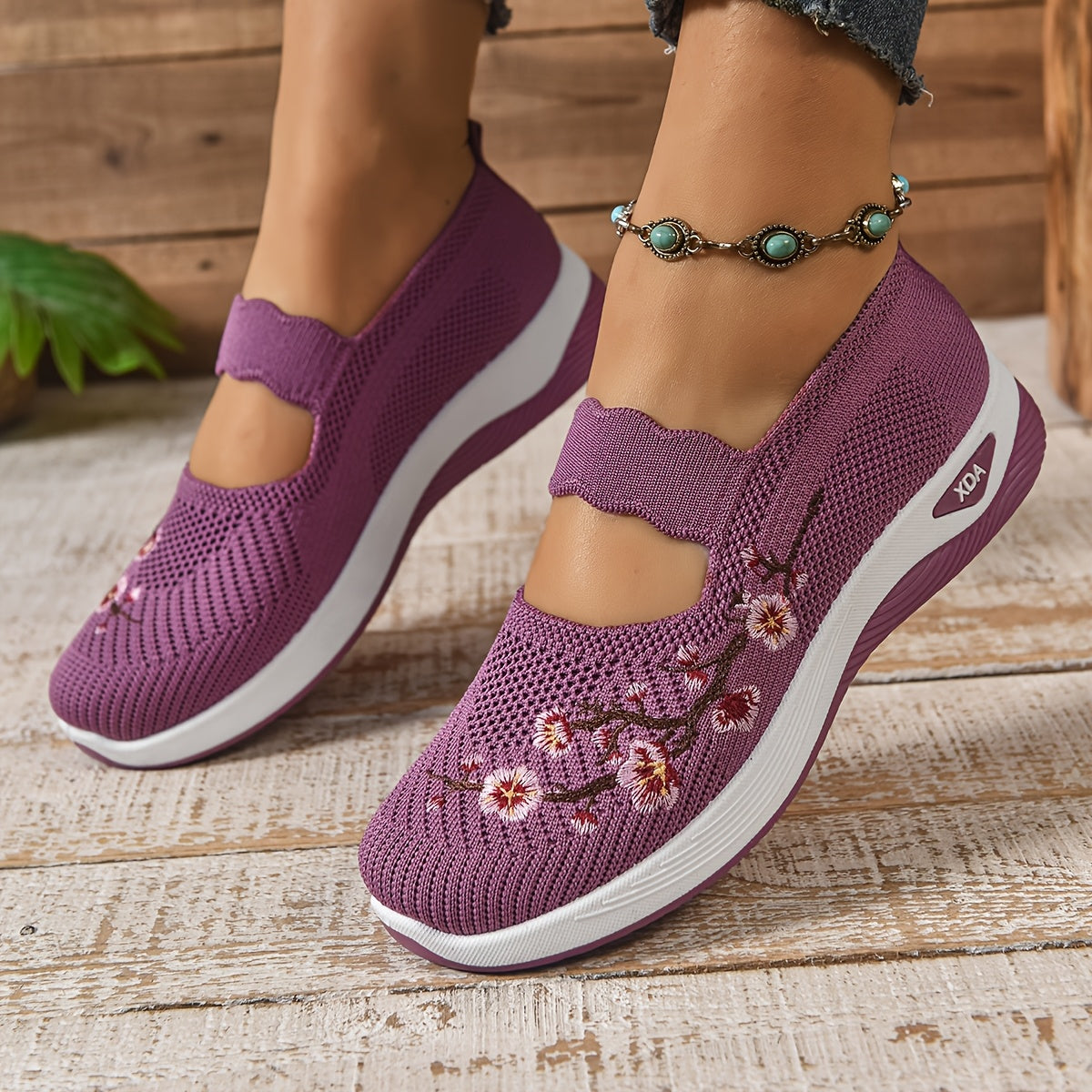 BEAUMONT NICE | BASKETS FLORALE EMBROIDÉES POUR FEMMES