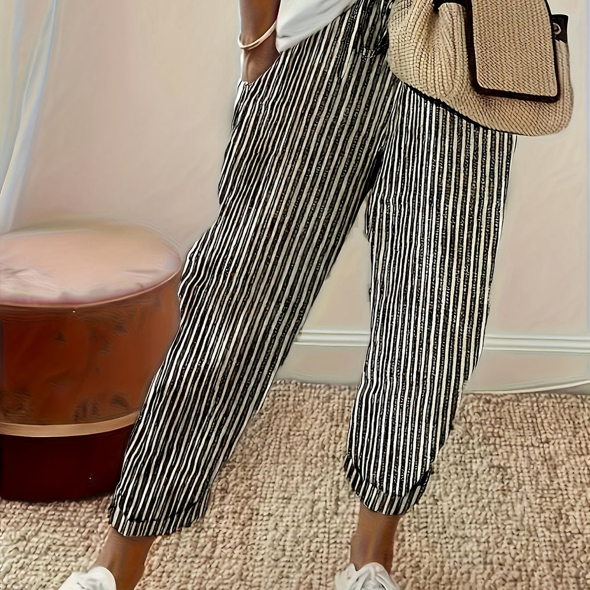 BEAUMONT NICE | PANTALONS LARGES À RAYURES POUR FEMMES