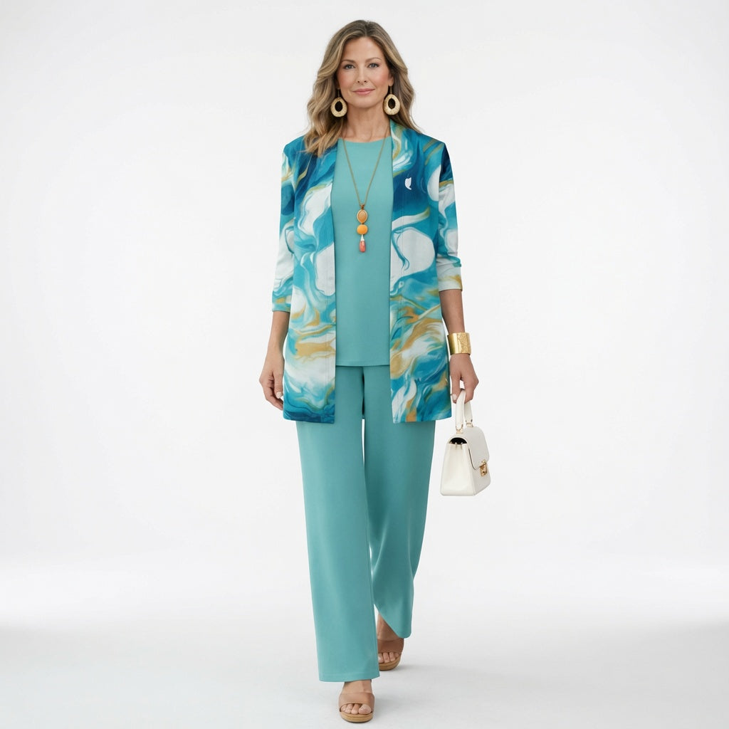 BEAUMONT NICE | ENSEMBLE EN IMPRESSION MARBRÉE POUR FEMMES