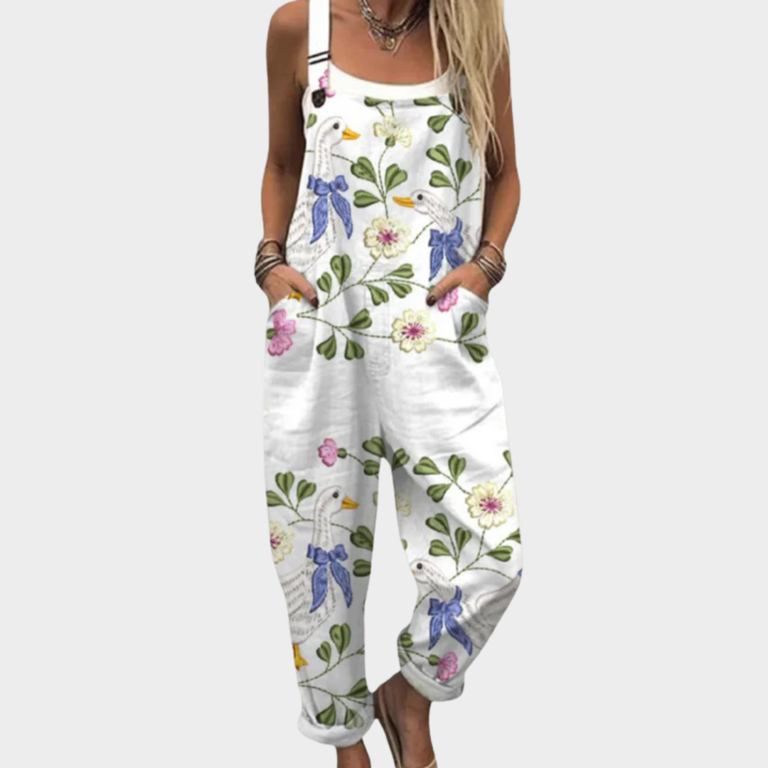 BEAUMONT NICE | SALOPETTE FLEURS OISEAUX POUR FEMMES