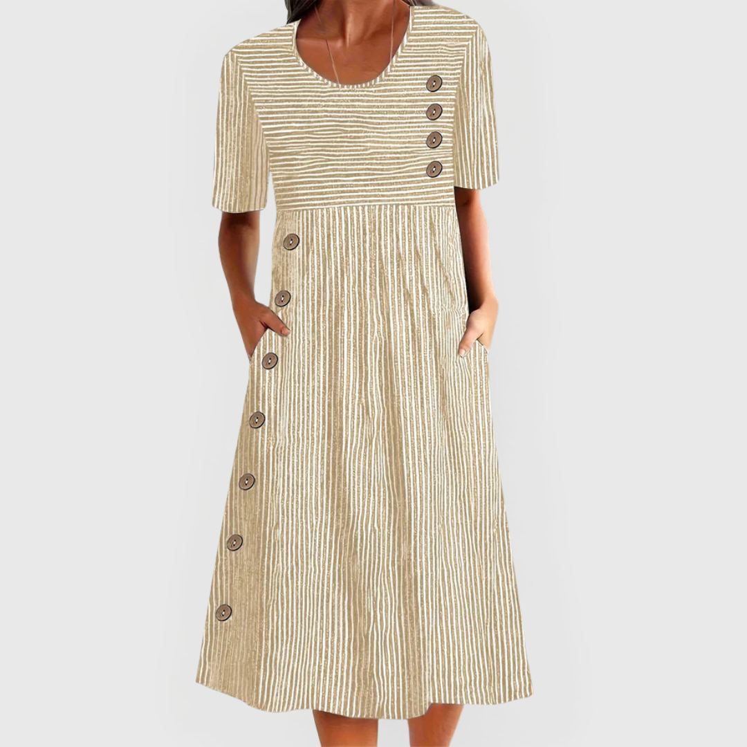 BEAUMONT NICE | ROBE MIDI RAYÉE POUR FEMMES