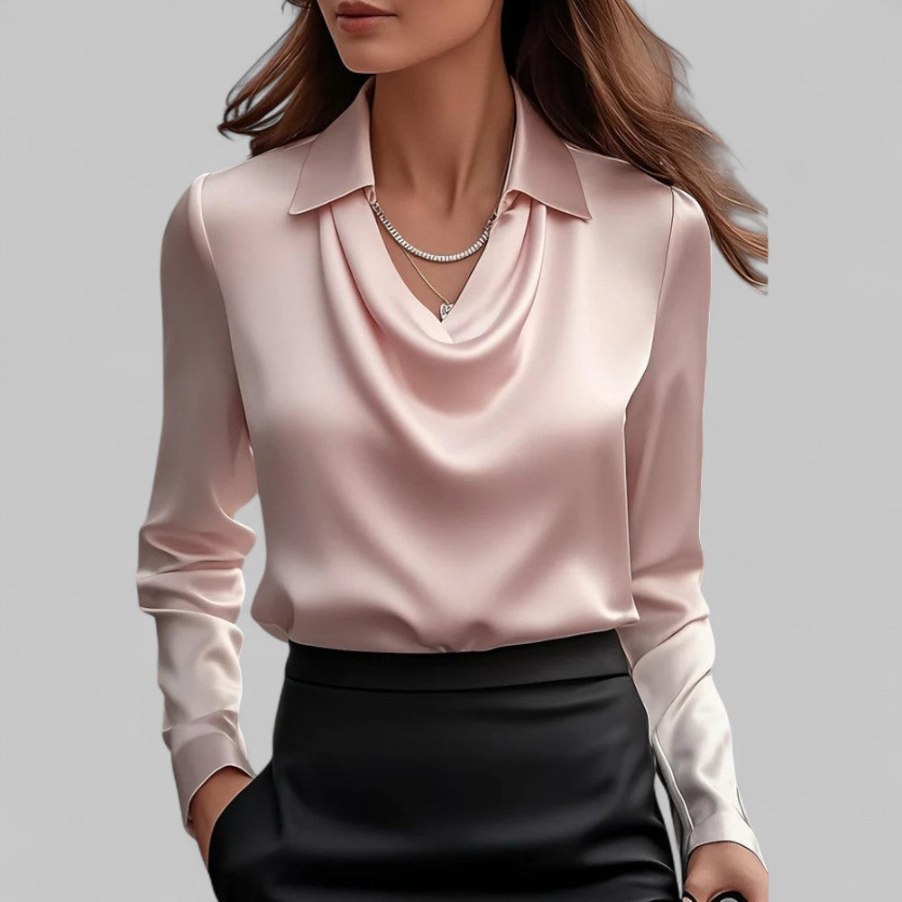 BEAUMONT NICE | BLOUSE EN SATIN DRAPÉE POUR FEMMES