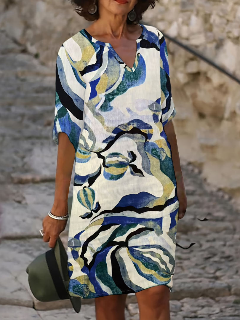 BEAUMONT NICE | ROBE IMPRIMÉE ABSTRAITE POUR FEMMES