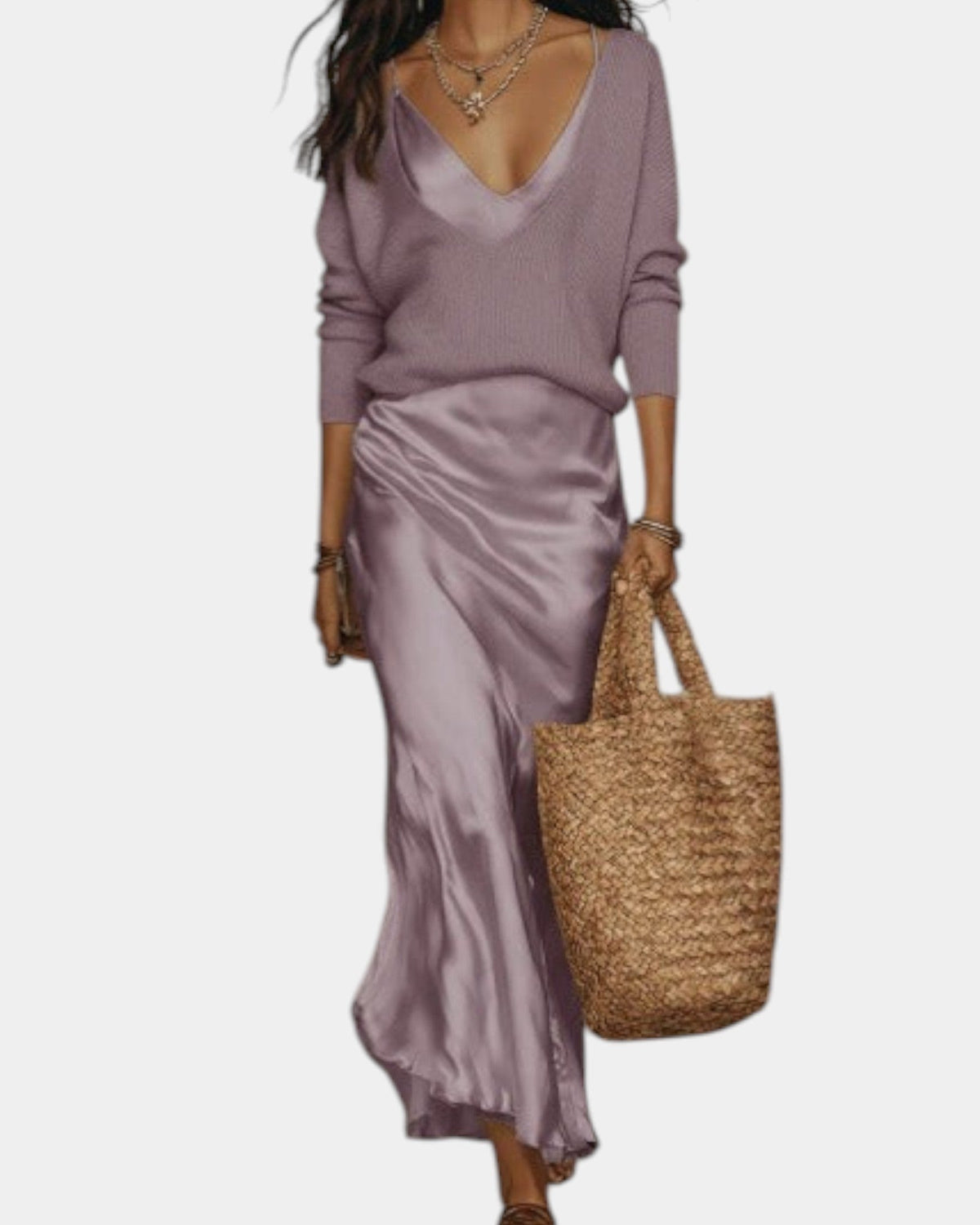 BEAUMONT NICE | ROBE EN SATIN AVEC BLOUSE POUR FEMME