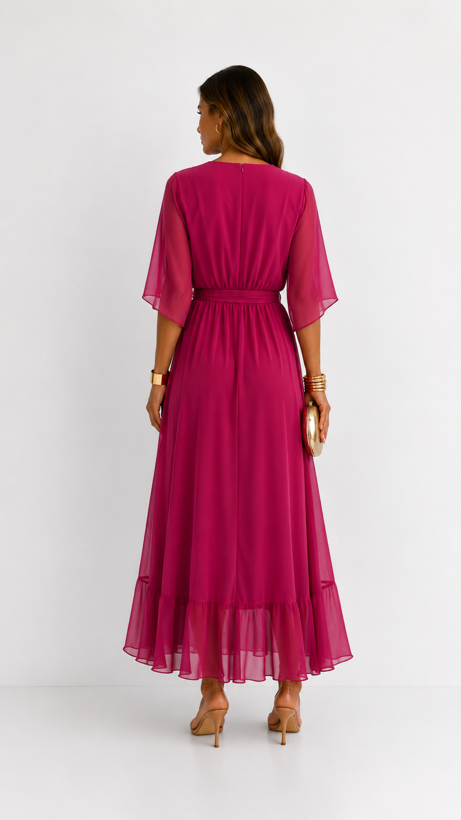 BEAUMONT NICE | ROBE EN CHIFFON À ENVELOPPER POUR FEMMES