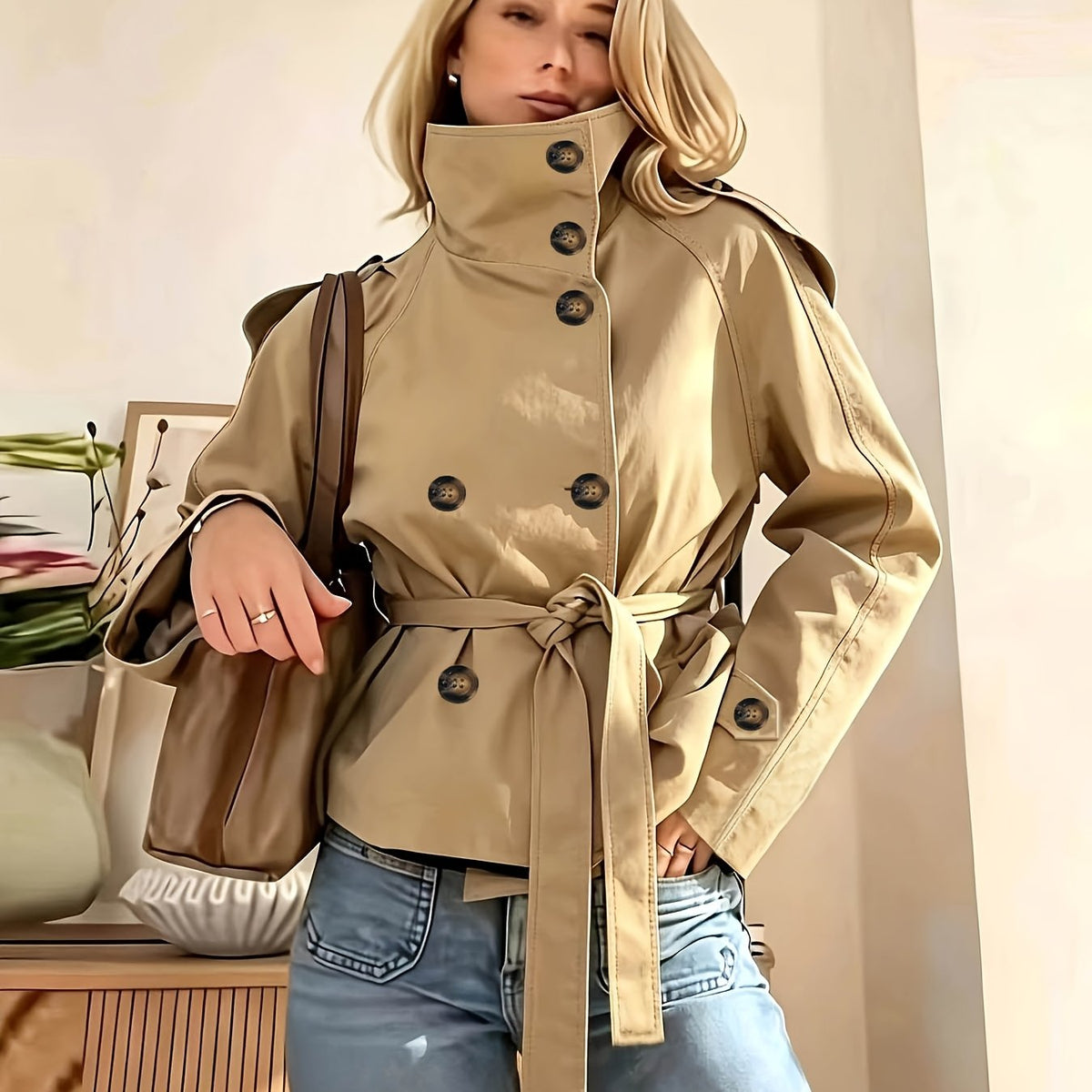 BEAUMONT NICE | TRENCH-COAT COURT CEINTURÉE POUR FEMMES