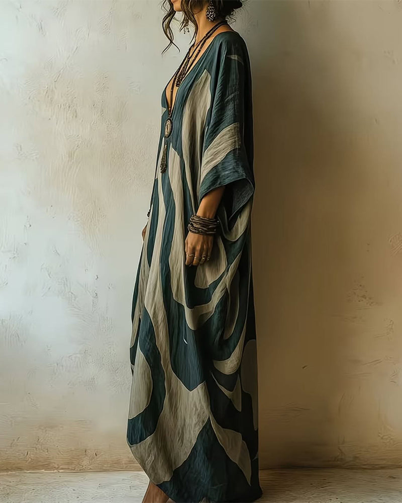 BEAUMONT NICE | ROBE MAXI ABSTRAITE POUR FEMMES