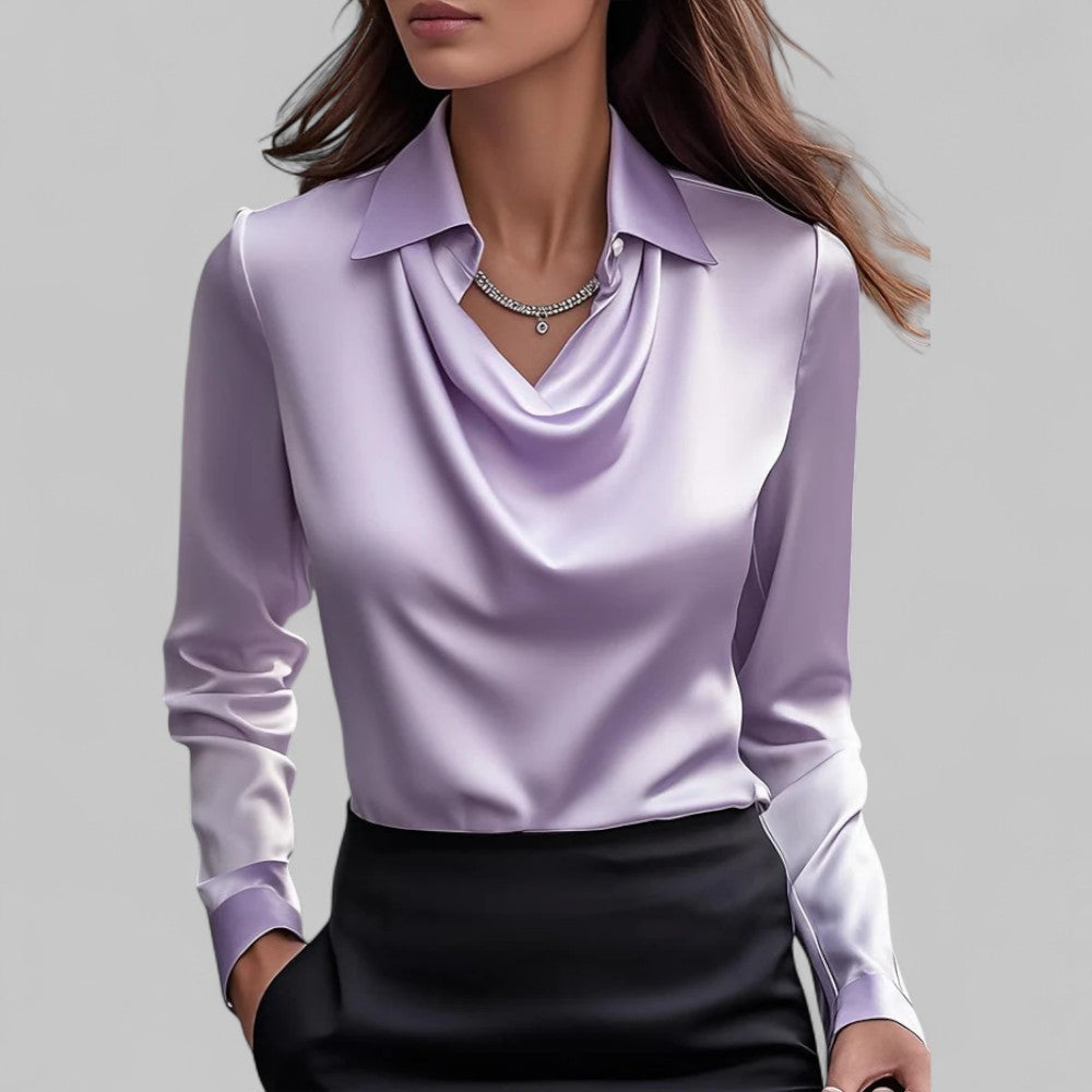 BEAUMONT NICE | BLOUSE EN SATIN DRAPÉE POUR FEMMES