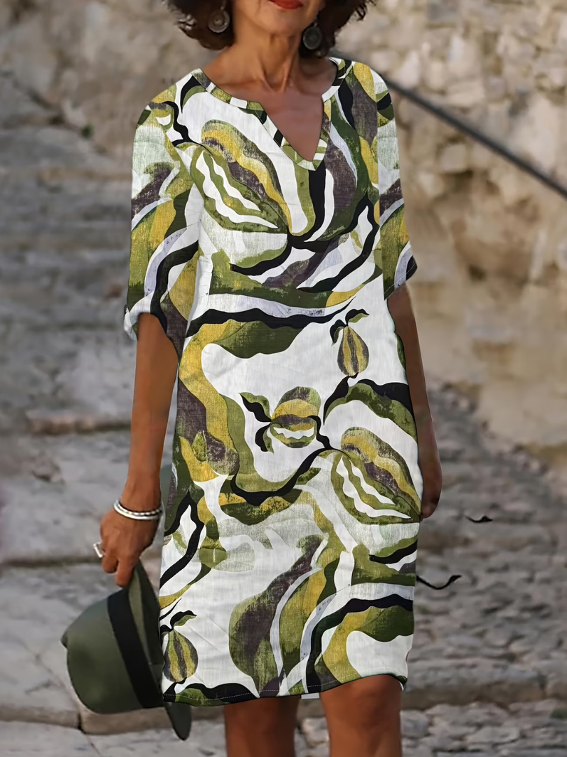 BEAUMONT NICE | ROBE IMPRIMÉE ABSTRAITE POUR FEMMES
