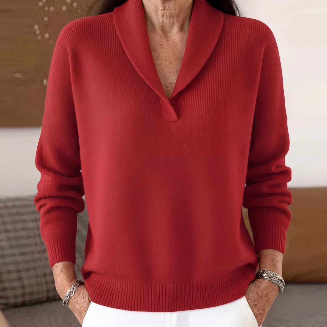 BEAUMONT NICE | PULL DRAPÉ À COL EN V POUR FEMMES