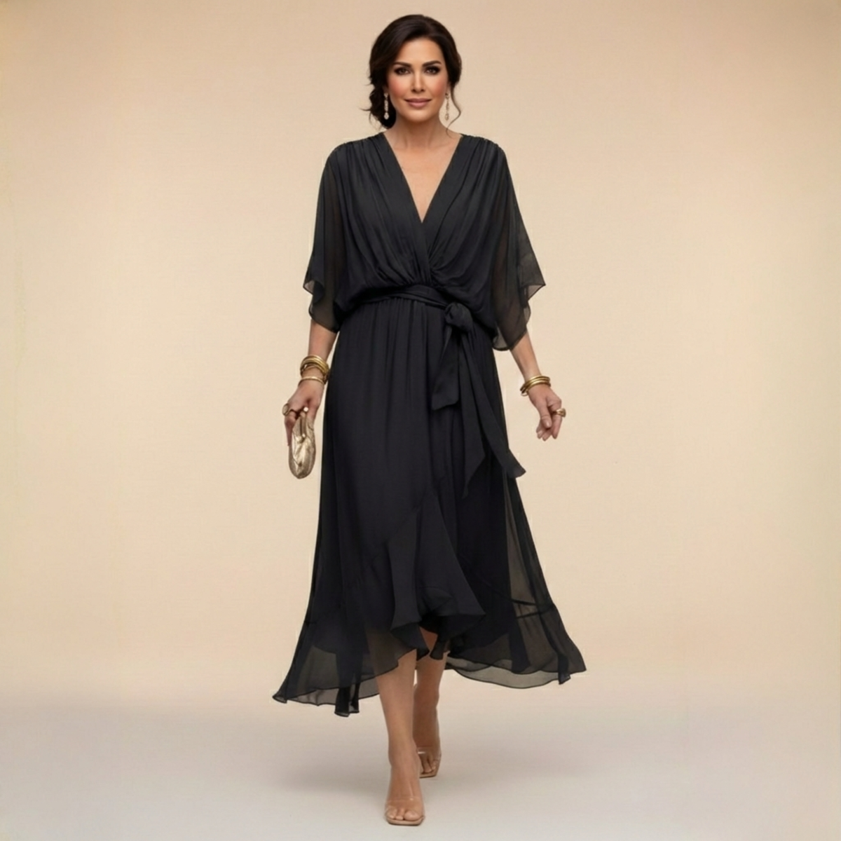 BEAUMONT NICE | ROBE FLUIDE EN CHIFFON POUR FEMMES