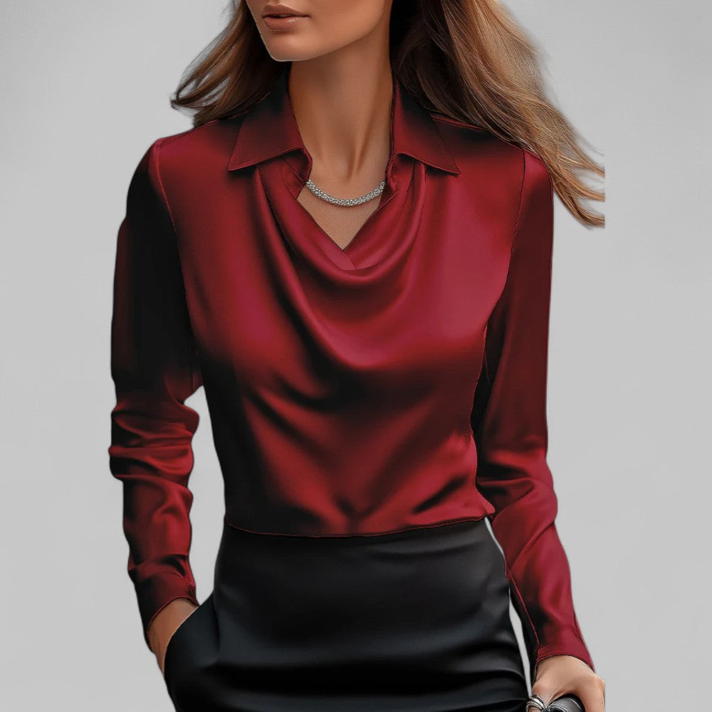 BEAUMONT NICE | BLOUSE EN SATIN DRAPÉE POUR FEMMES