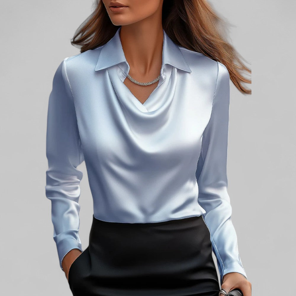 BEAUMONT NICE | BLOUSE EN SATIN DRAPÉE POUR FEMMES