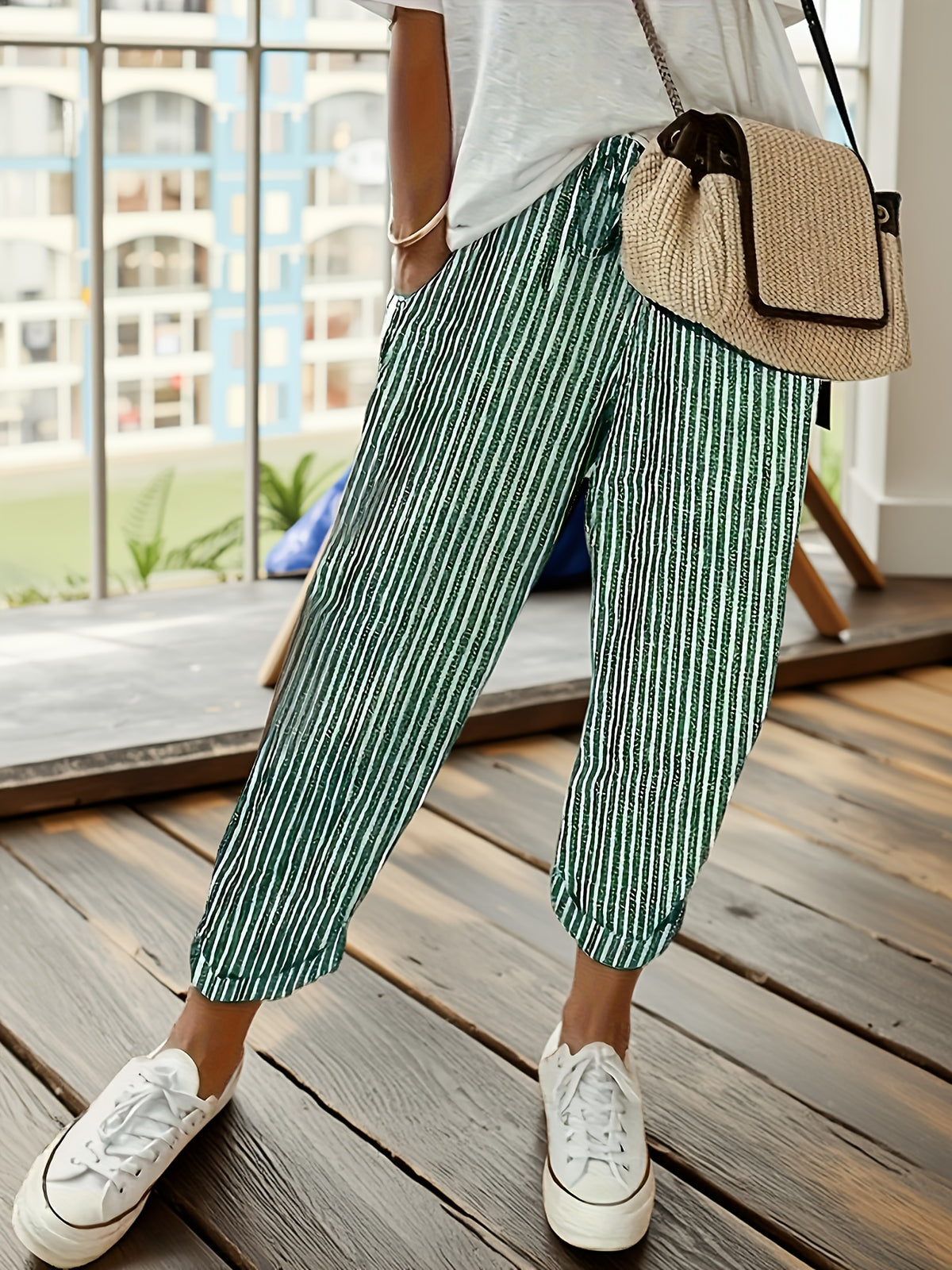 BEAUMONT NICE | PANTALONS LARGES À RAYURES POUR FEMMES