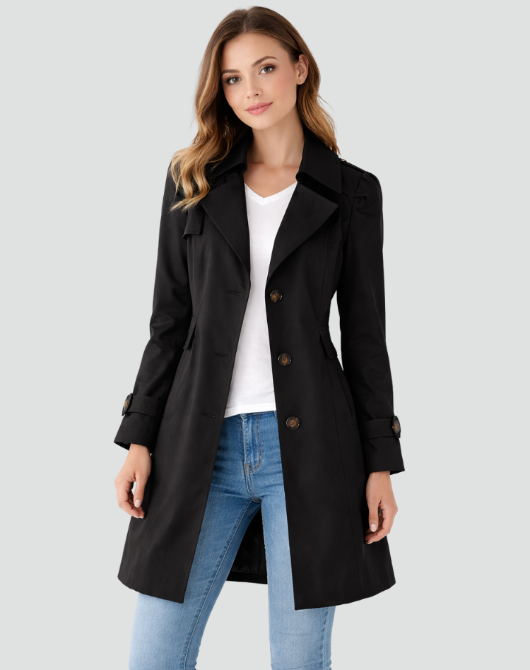 BEAUMONT NICE | TRANCHÉE MANTEAU CLASSIQUE À REVERS POUR FEMMES