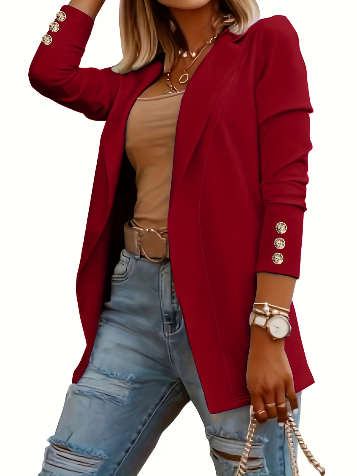 BEAUMONT NICE | BLAZER À BOUTONS EN OR POUR FEMMES