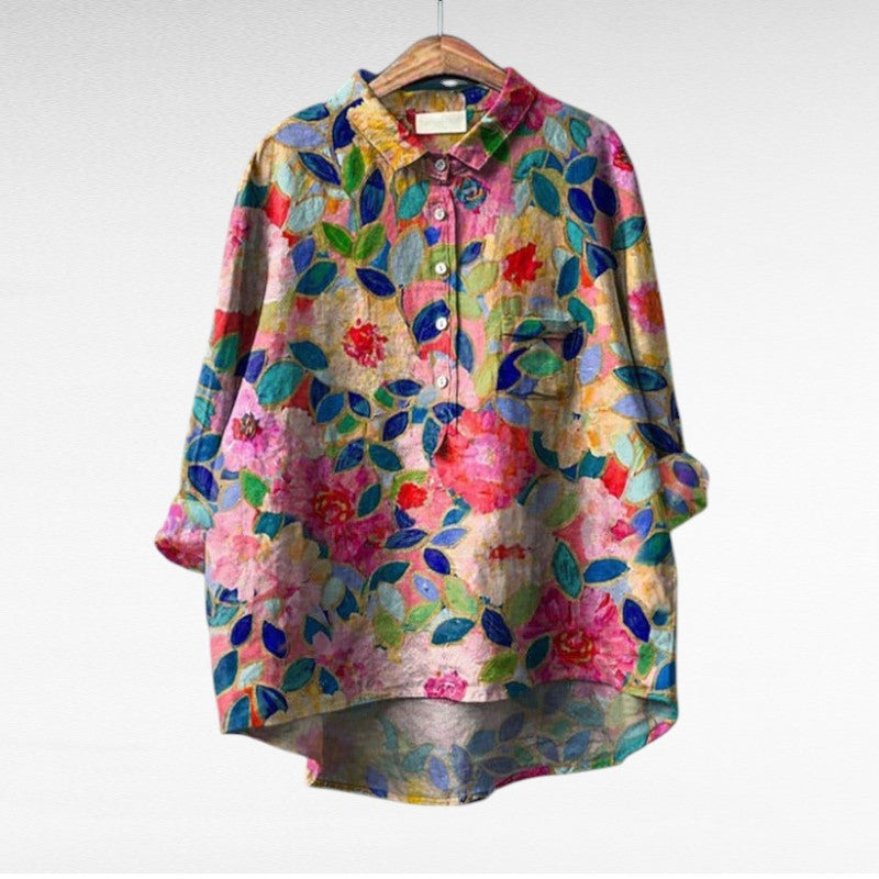BEAUMONT NICE | CHEMISIER FLORAL ARTISTIQUE POUR FEMMES