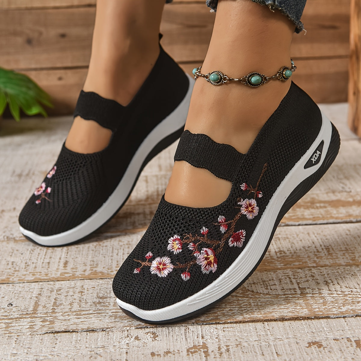 BEAUMONT NICE | BASKETS FLORALE EMBROIDÉES POUR FEMMES