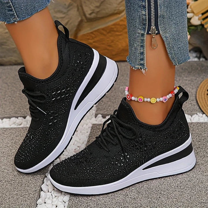 BEAUMONT NICE | BASKETS COMPENSÉES À STRASS POUR FEMMES