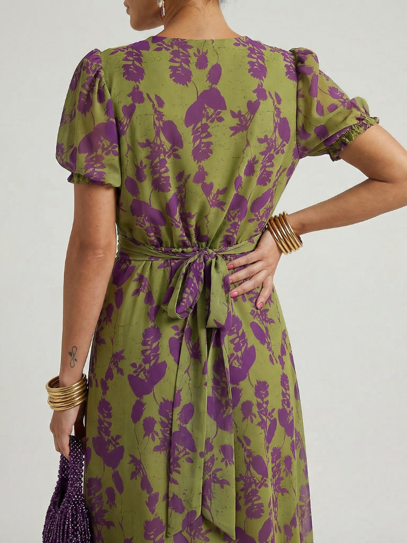 BEAUMONT NICE | CHIC ROBE MIDI FLORALE POUR FEMMES