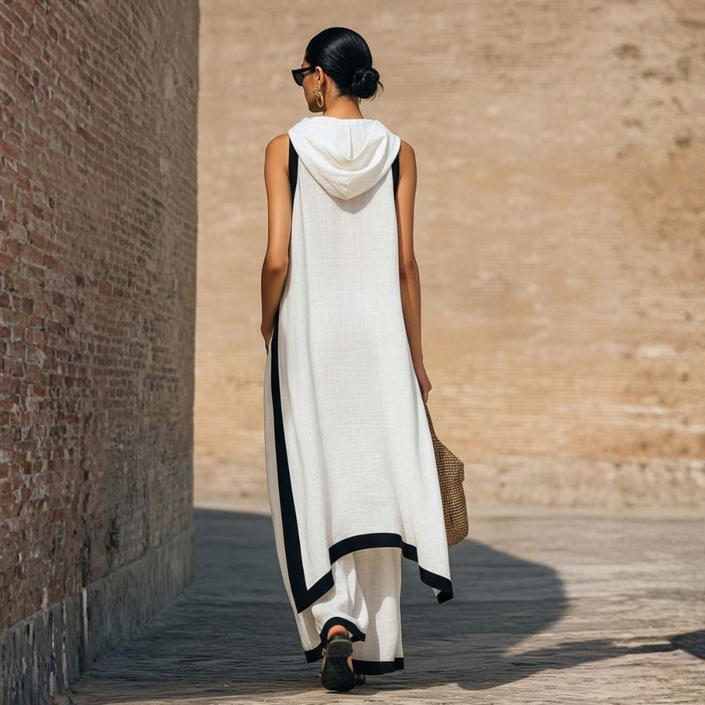 BEAUMONT NICE | ENSEMBLE EN LIN ASYMÉTRIQUE POUR FEMMES