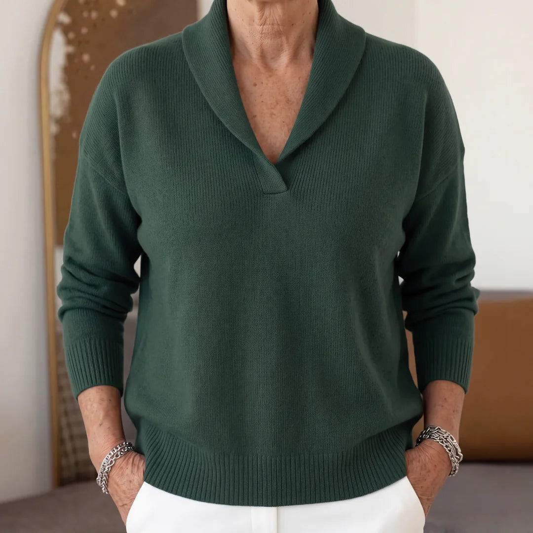 BEAUMONT NICE | PULL DRAPÉ À COL EN V POUR FEMMES
