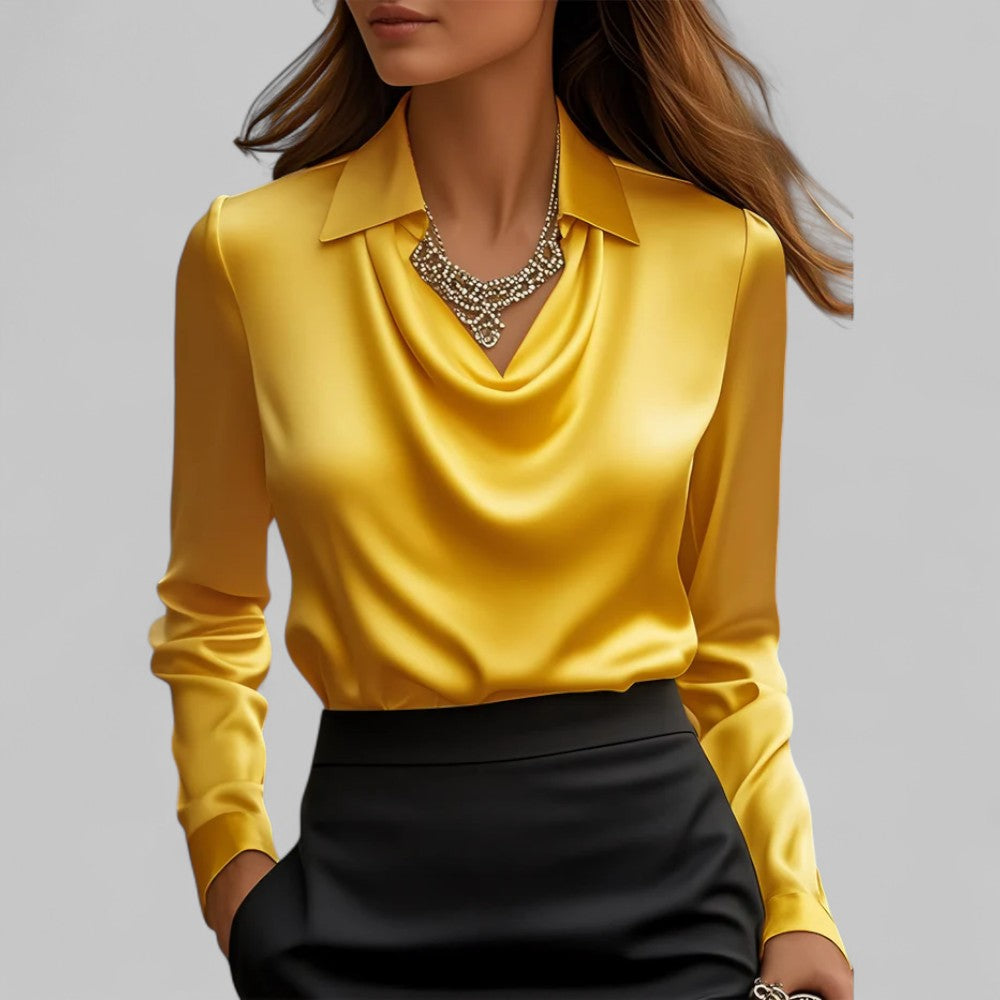 BEAUMONT NICE | BLOUSE EN SATIN DRAPÉE POUR FEMMES