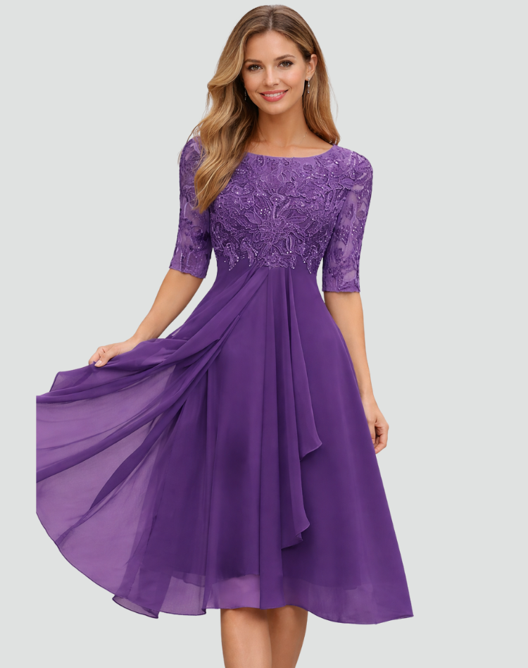 BEAUMONT NICE | ROBE MIDI EN TULLE À DENTELLE POUR FEMMES