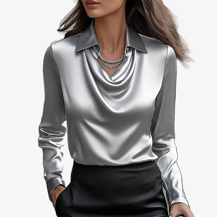 BEAUMONT NICE | BLOUSE DRAPÉE COL COWL POUR FEMMES