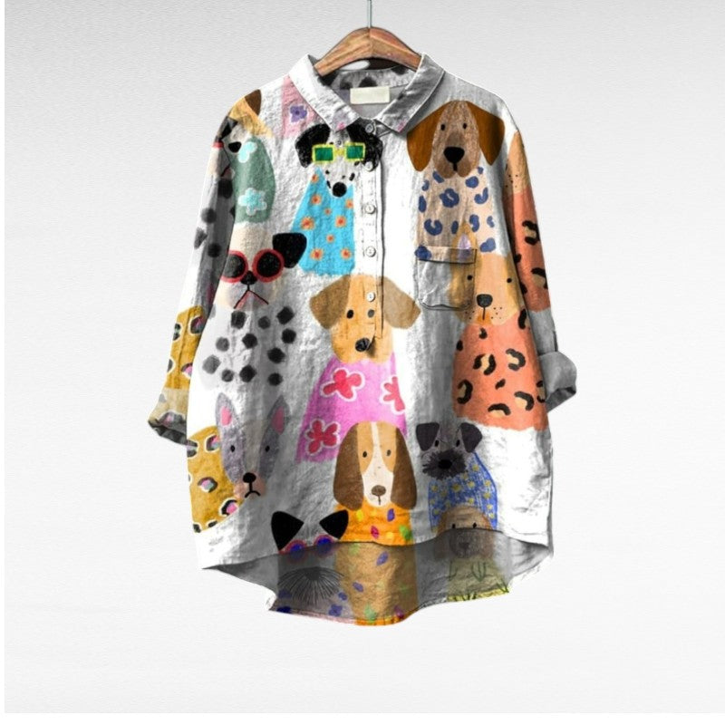 BEAUMONT NICE | BLOUSE CHIEN ARTISTIQUE POUR FEMMES